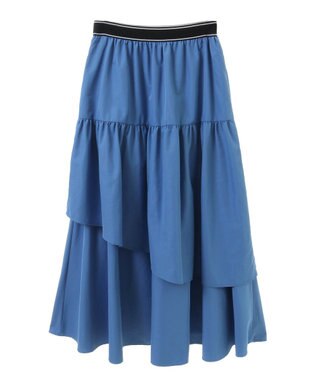 Green Parks ウエストラインフリルティアードスカート Blue