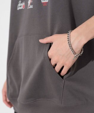 WEGO 【ユニセックス着用ITEM/手洗い可】ロゴノースリーブパーカー スミクロ