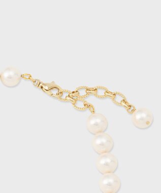 GRACE CONTINENTAL パールメタルビーズネックレス ゴールド