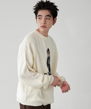 WEGO アニマルジャガードニットプルオーバー ホワイトアイボリー