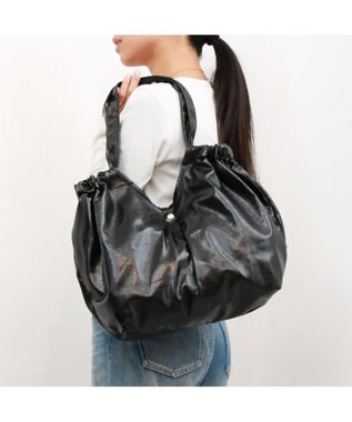 UNBILLION カシュカシュ cachecache / メタリックギャザーパッカブルトート