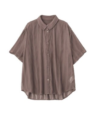 earth music&ecology ランダムプリーツシャツ Brown