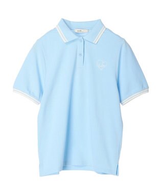earth music&ecology ハートロゴ刺繍ポロ Blue