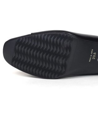 Dominic3 グログランリボン スクエアトゥパンプス ブラック