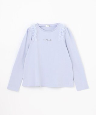 ANY KIDS チュールフリル 長袖Tシャツ サックスブルー