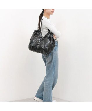 UNBILLION カシュカシュ cachecache / メタリックギャザーパッカブルトート ブラック