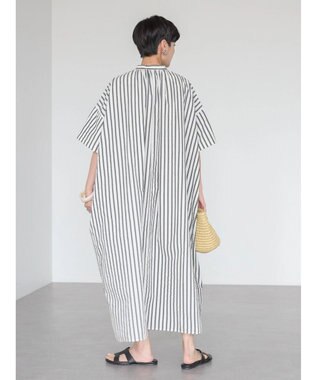 AMERICAN HOLIC イージーケア＋接触冷感丈違い強撚ワッシャーワンピース Stripe Black