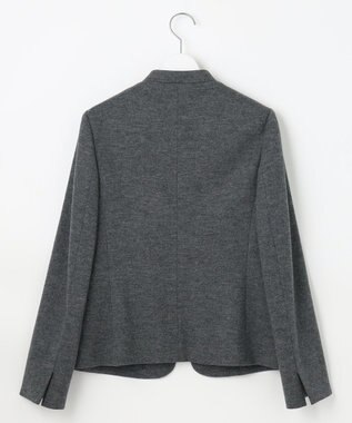 J.PRESS LADIES 【セットアップ対応】ウールスムース ノーカラー ジャケット グレー系