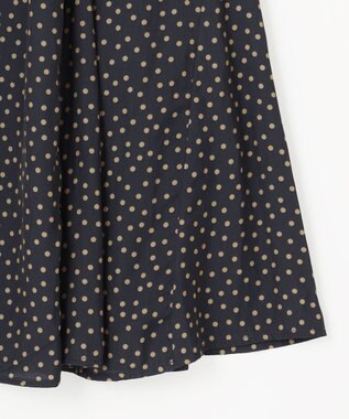 ANY 【洗濯機可能】フレアマチスカート ネイビードット