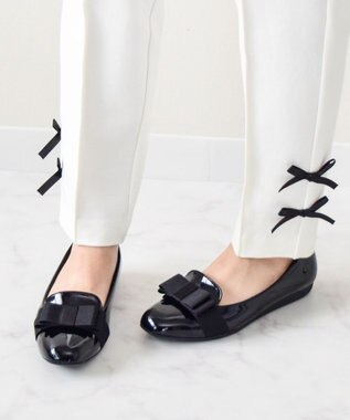 Bridget Birkin 【Bridget Birkin】グログランリボンレインオペラシューズ ブラックエナメル