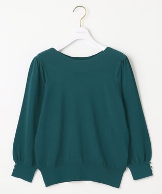 ANY SIS 【洗える】パフスリーブ ニット ダークグリーン