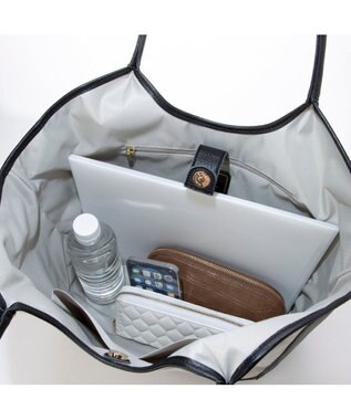 UNBILLION ペルケ perche / キャンバス・牛革トリミングトート ブラック