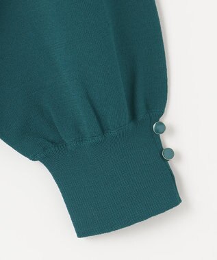 ANY SIS 【洗える】パフスリーブ ニット ダークグリーン