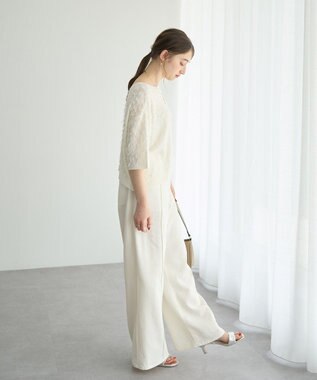 YECCA VECCA 2wayリボンフリンジニットカーディガン Off White