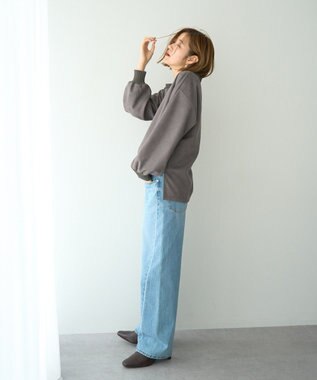 YECCA VECCA フェイクスエードデザインステッチプルオーバー Charcoal Gray