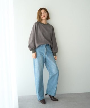 YECCA VECCA フェイクスエードデザインステッチプルオーバー Charcoal Gray