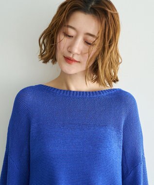 YECCA VECCA テープヤーンルーズニットプルオーバー Blue