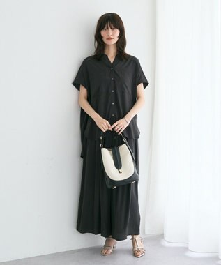 YECCA VECCA 【セットアップ可能】ポケットスキッパーシャツ Charcoal Gray