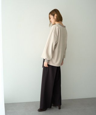 YECCA VECCA フェイクスエードデザインステッチプルオーバー Gray Beige