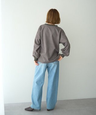 YECCA VECCA フェイクスエードデザインステッチプルオーバー Charcoal Gray