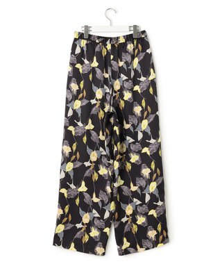 23区 【先行予約】カラーリリープリント ワイド パンツ ブラック系