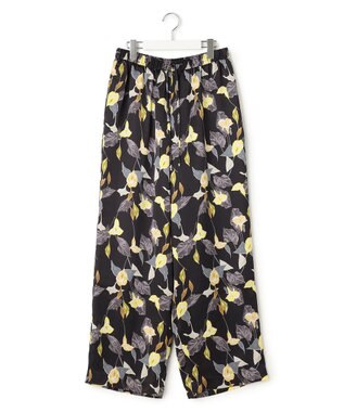 23区 【先行予約】カラーリリープリント ワイド パンツ ブラック系
