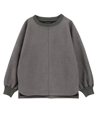 YECCA VECCA フェイクスエードデザインステッチプルオーバー Charcoal Gray