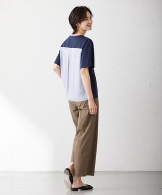 J.PRESS LADIES 【WEB限定カラーあり・吸水速乾・イージーケア】ブロッキングジャージー カットソー ネイビー系1