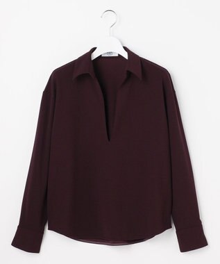 J.PRESS LADIES ジョーゼットダンボール スキッパー カットソー パープル系