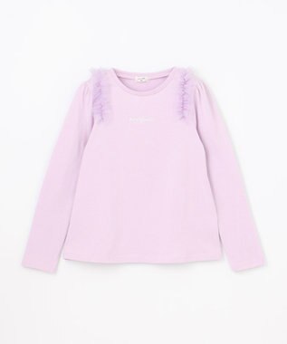 ANY KIDS チュールフリル 長袖Tシャツ ラベンダー