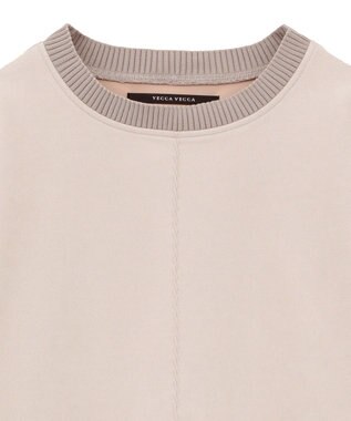 YECCA VECCA フェイクスエードデザインステッチプルオーバー Gray Beige