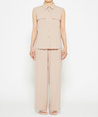 uncrave 【接触冷感・撥水・洗濯機洗い可】クールタッチツイル ブラウス（uncrave STANDARD) ピンクベージュ