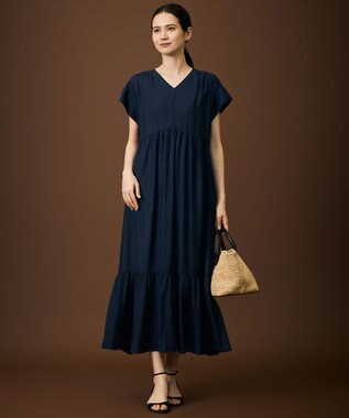 自由区 【WEB限定・大人気素材のNEWアイテム】エアリーツイルティアード ワンピース