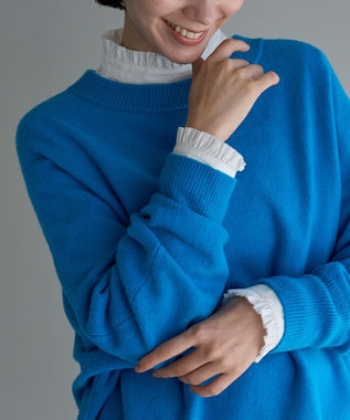 UNFILO フリルネックシャツ オフ