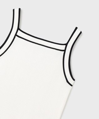 GRACE CONTINENTAL バイカラーリブニットトップ ホワイト