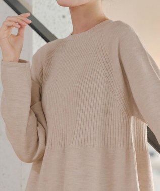 Tiaclasse 【新色追加・洗える】ミドルリブニットチュニック チャコールグレー