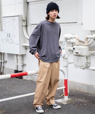 WEGO ピグメントクルーネックロンT スミクロ