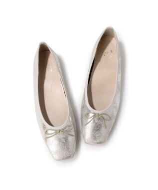 ing <ing>【WEB限定】スクエアトゥバレエシューズ シルバー