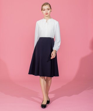 TOCCA 【洗える】SUNNY 長袖ドレス ネイビー系