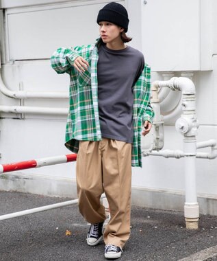 WEGO ピグメントクルーネックロンT スミクロ