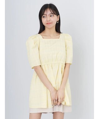 earth music&ecology スクエアネックチュニック Yellow