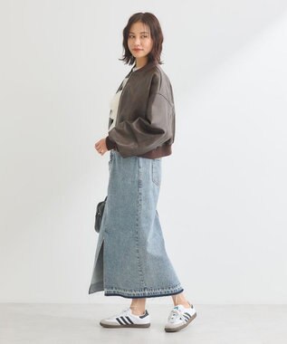 Green Parks ・ＥＬＥＮＣＡＲＥ　ＤＵＥ　合皮ＭＡ－１ブルゾン Brown