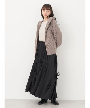 earth music&ecology ケーブルニットパーカー Mocha