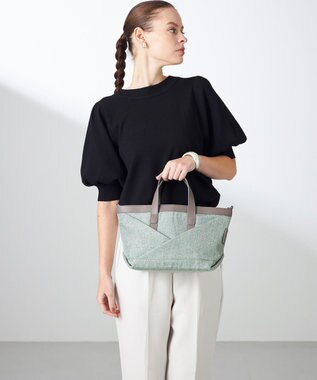 Y'SACCS リネンライク　イニシャルトート　Sサイズ ライトグリーン