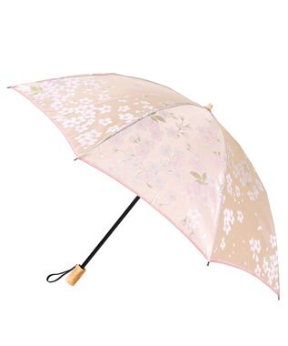 槇田商店 絵おり 桜(さくら) 折りたたみ傘 ベージュ