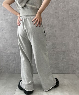 WEGO 【ウエストゴム】ヴィンテージウォッシュスウェットワイドパンツ 杢グレー