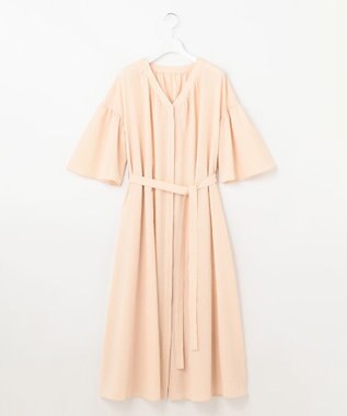 #Newans 【優木まおみさんコラボ】Vネックガウンワンピース ピンク系