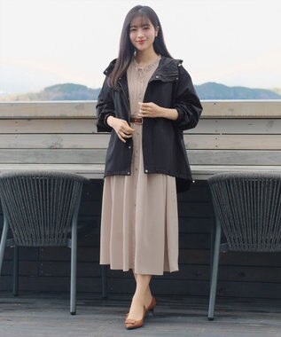 Tiaclasse L 撥水ドロストマウンテンパーカー ネイビー