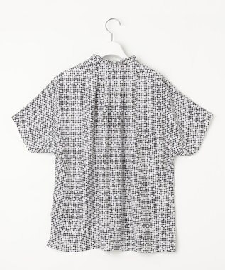 23区 【洗える】ライトバックサテンアムンゼン ハウンドトゥース プリント ブラウス アイボリー系