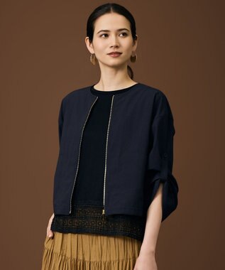 自由区 L ファンクショナルブロード ノーカラーブルゾン